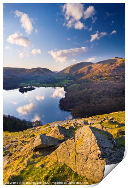 Grasmere from Loughrigg Fell, Lake District Print by Justin Foulkes