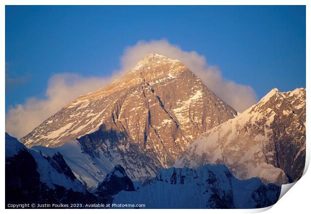 Mount Everest, Himalayas, Nepal Print by Justin Foulkes