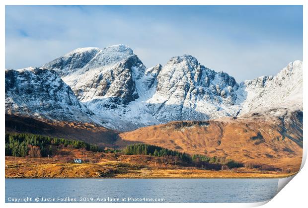 Bla Bheinn, from across Loch Slapin, Isle of Skye Print by Justin Foulkes