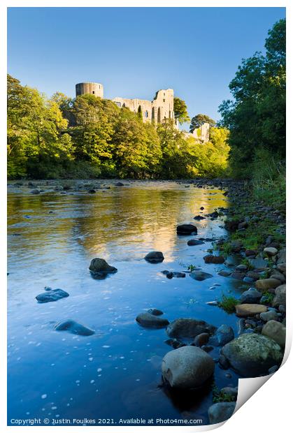 Barnard Castle and the River Tees, Durham, England Print by Justin Foulkes
