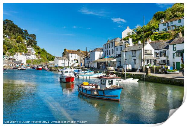 Polperro, South Cornwall Print by Justin Foulkes