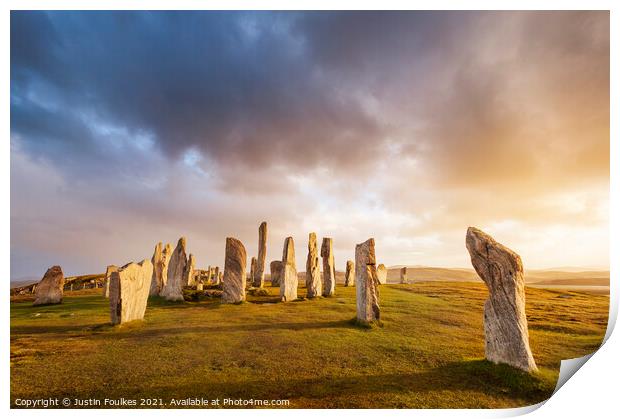 Callanish Standing Stones, Isle of Lewis, Outer Hebrides Print by Justin Foulkes