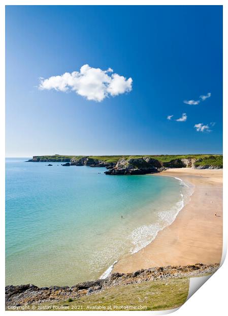 Broad Haven South beach, Pembrokeshire, Wales Print by Justin Foulkes