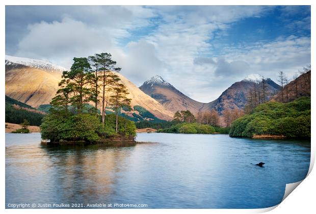 Lochan Urr, Glen Etive, Scotland Print by Justin Foulkes