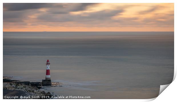 Sunrise Beachy Head Lighthouse Print by mark Smith