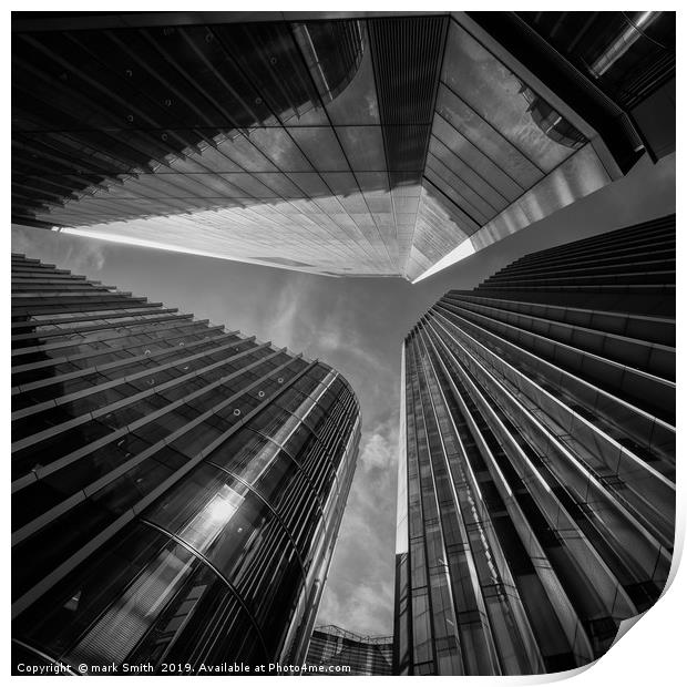 Looking Up In The City Print by mark Smith