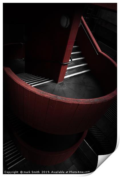 Red Staircase Print by mark Smith