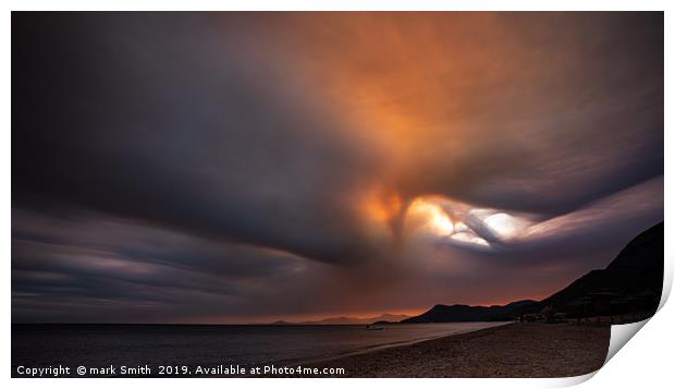 Fire In The Sky Print by mark Smith