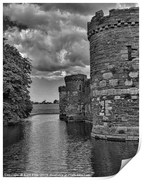 Stormy skies over Beaumaris Castle Print by Brett Ellis