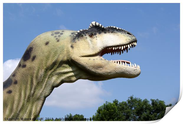 t-rex dinosaur head Print by goce risteski