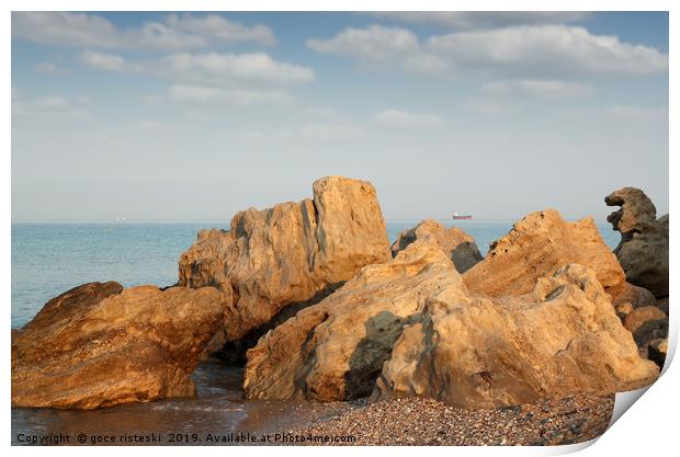 seascape with rocks summer scene Print by goce risteski