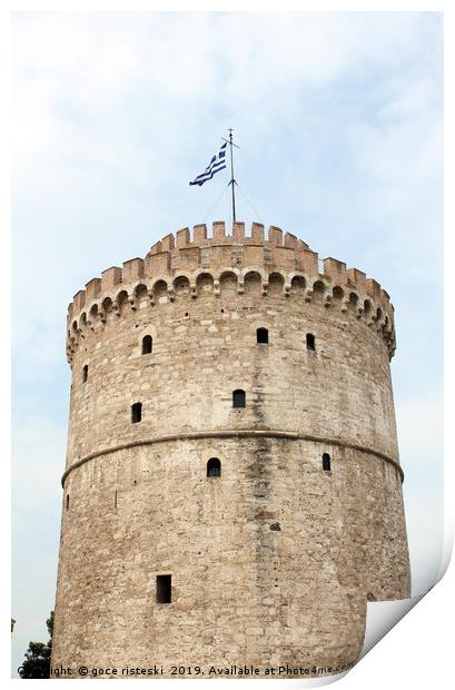 white tower famous Thessaloniki landmark Print by goce risteski