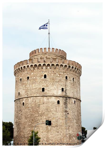 white tower Thessaloniki famous landmark Print by goce risteski