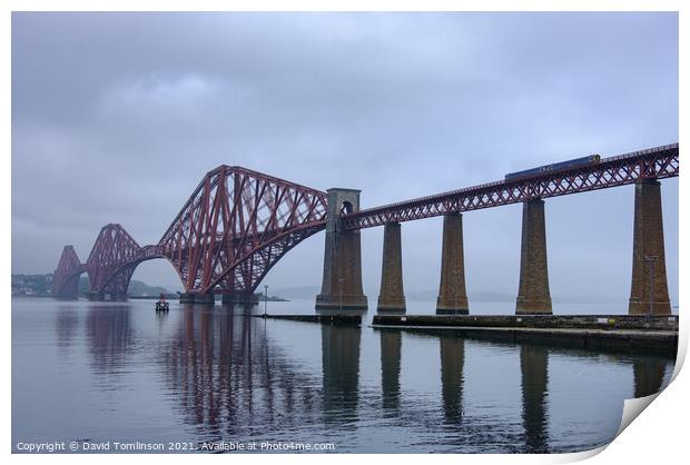 A misty morning on the Forth  Print by David Tomlinson
