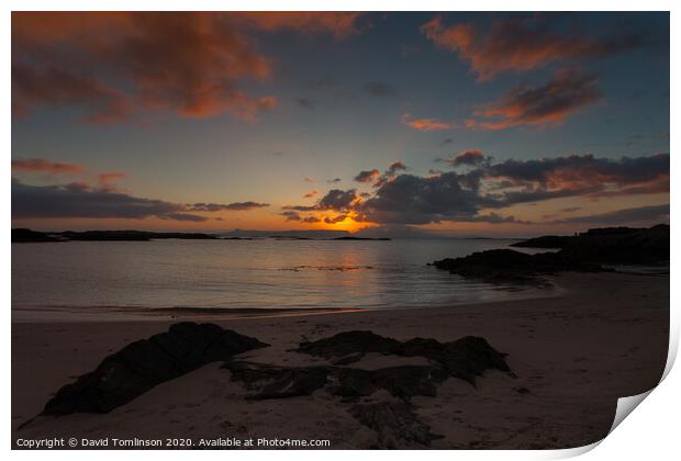 Sunset at Arasaig Scotland  Print by David Tomlinson