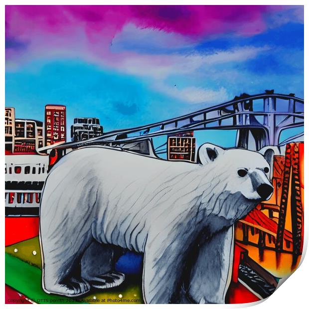 POLAR BEAR IN THE CITY 9 Print by OTIS PORRITT