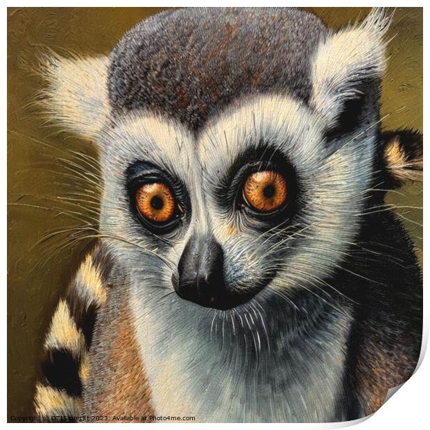 Ring-tailed lemur 7 Print by OTIS PORRITT