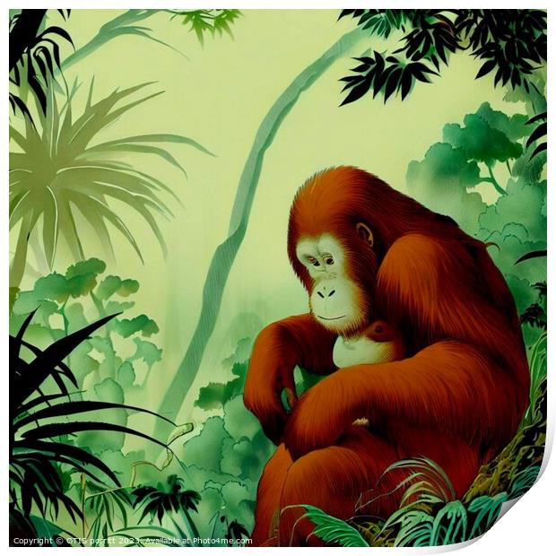 Orangutan Ukiyo-e 2 Print by OTIS PORRITT
