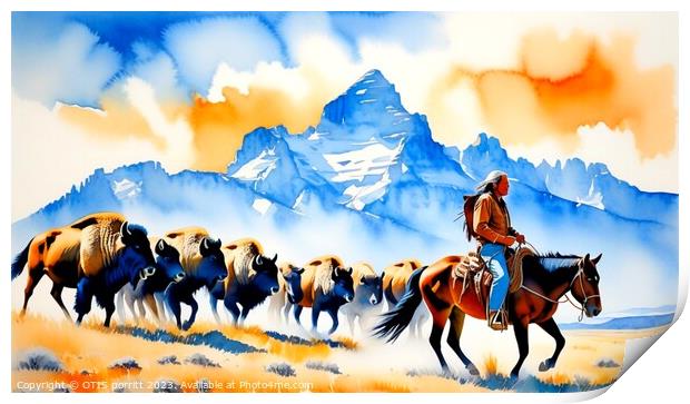 PLAINS INDIAN 6 Print by OTIS PORRITT