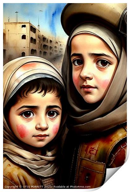 CHILDREN OF WAR (CIVIL WAR) SYRIA  Print by OTIS PORRITT