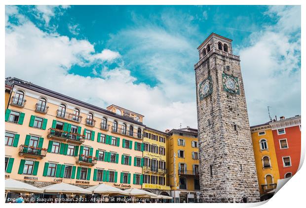 Riva del Garda, Italy - September 22, 2021: Colorful streets of  Print by Joaquin Corbalan