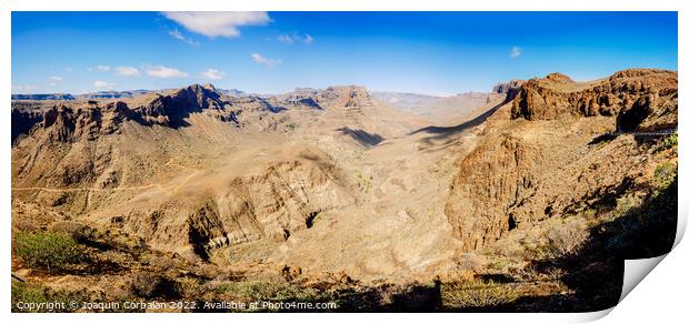 Views of the Fataga valley in Gran Canaria, from the viewpoint o Print by Joaquin Corbalan