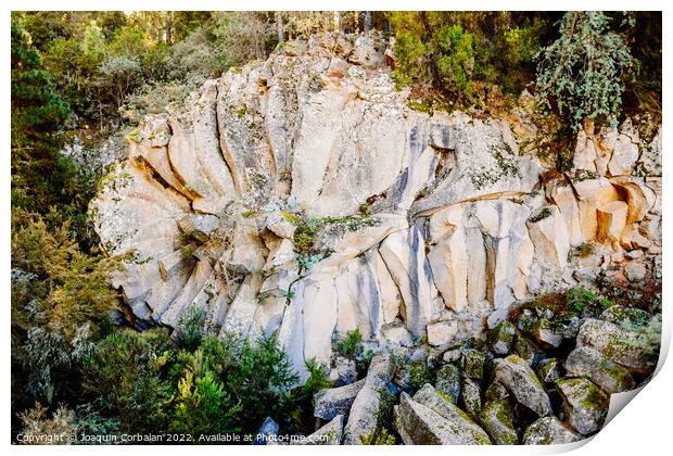 Piedra de la Rosa, curious formation of a cooled lava flow in th Print by Joaquin Corbalan