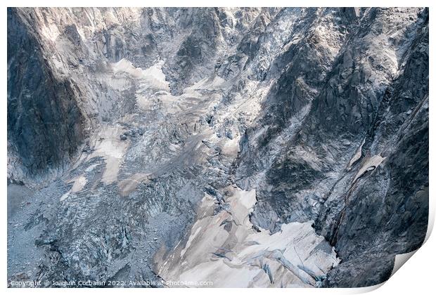 Detail of steep and inaccessible rocky mountains in the alps. Print by Joaquin Corbalan