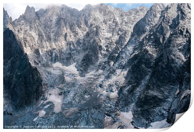 Spectacular mountain crags between glaciers in the alps. Print by Joaquin Corbalan