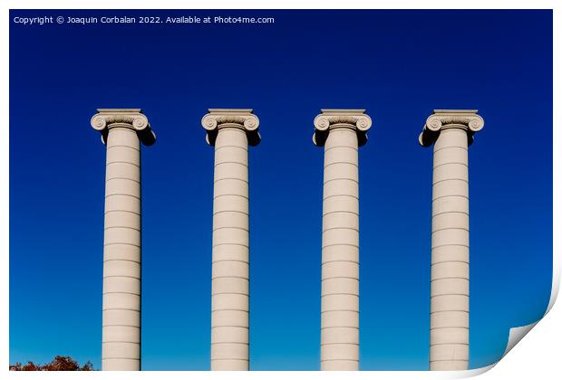 The four columns of Barcelona, in Montjuic, symbol of Catalanism Print by Joaquin Corbalan