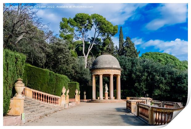 Cozy Mediterranean neoclassical style garden, with a romantic ai Print by Joaquin Corbalan