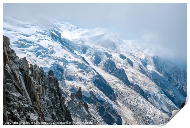 Spectacular mountain crags between glaciers in the alps. Print by Joaquin Corbalan