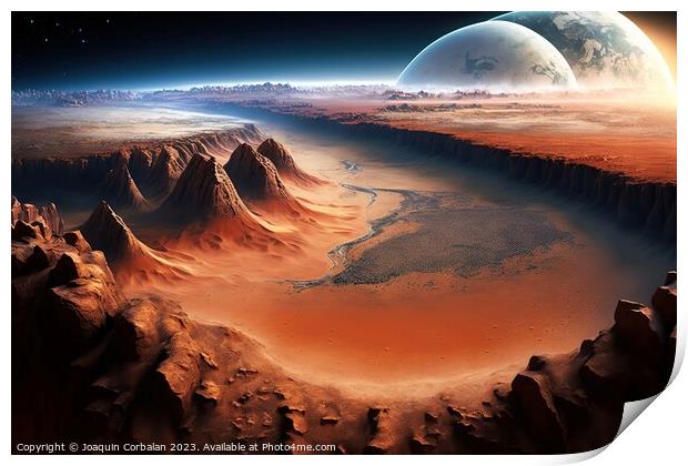 New worlds to discover, distant planets habitable for humans. AI Print by Joaquin Corbalan