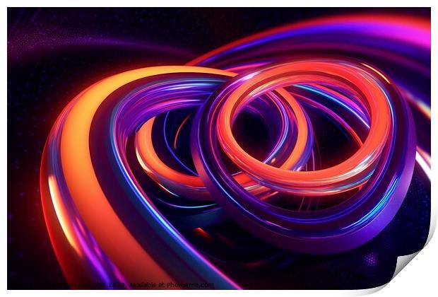 Multi-colored abstract background from a flexible tube in motion Print by Joaquin Corbalan