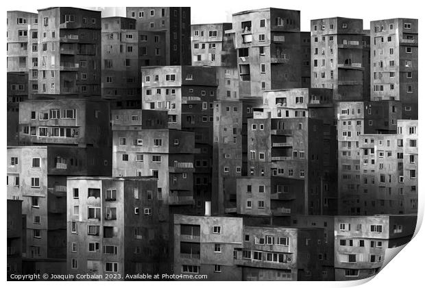 Dark, sad and gloomy cities full of cement and depressive. Ai ge Print by Joaquin Corbalan