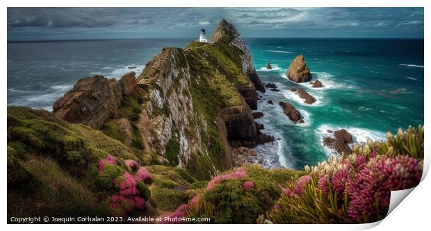 The rugged coastline of Nugget Point in Otago, whe Print by Joaquin Corbalan