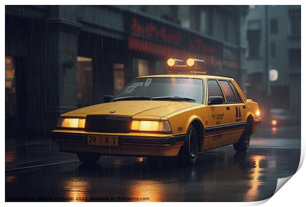 Modern futuristic ny taxi. Ai generated. Print by Joaquin Corbalan
