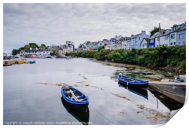 The pretty and quiet fishing port of Roundstone on the Irish west coast. Print by Joaquin Corbalan