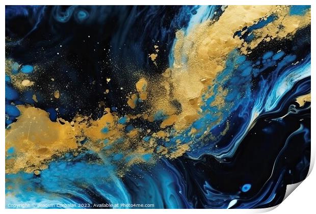 Artistic abstract image, with dark and golden tone Print by Joaquin Corbalan