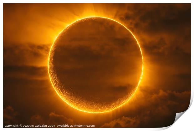 A photograph capturing a solar eclipse in the sky  Print by Joaquin Corbalan
