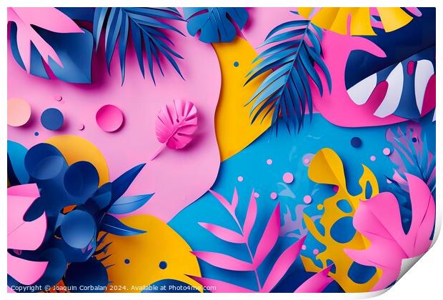 A photo showcasing a colorful background of pink a Print by Joaquin Corbalan