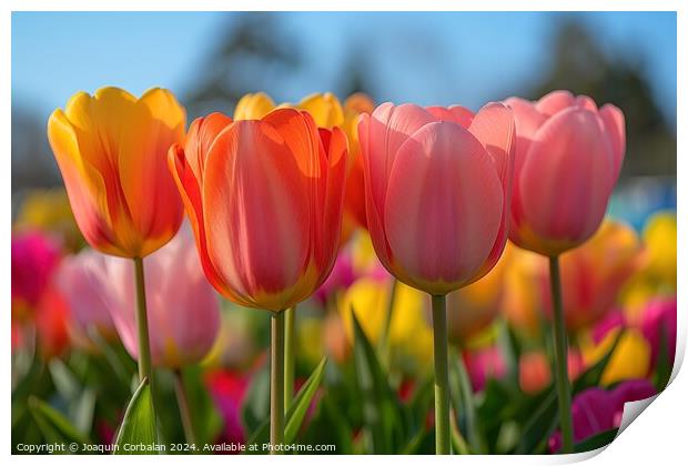 Tulips are an industry at risk in the Netherlands due to lack of water. Print by Joaquin Corbalan