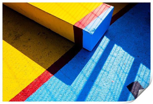 Painted asphalt of bright colors as artistic background. Print by Joaquin Corbalan