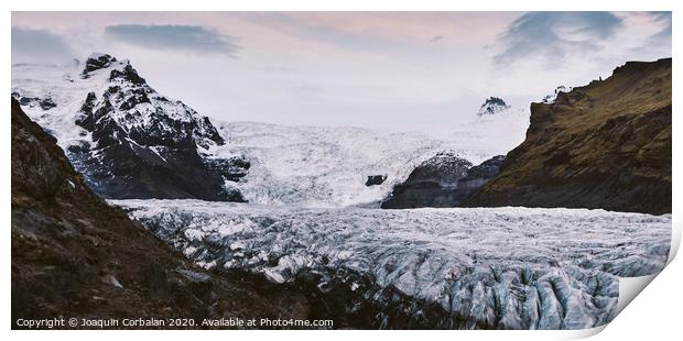 Huge glacier, view of the tongue and its large blocks of ice. Print by Joaquin Corbalan