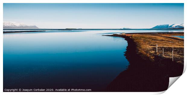 Scene of tranquility and relaxation in a calm sea in nature Print by Joaquin Corbalan