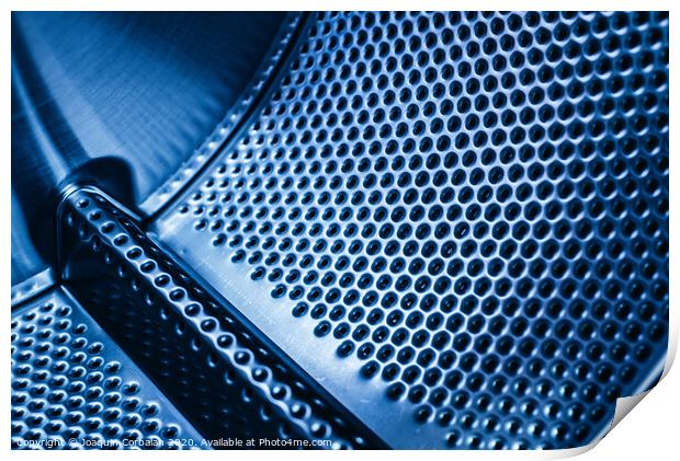 Detail of the drum of a washing machine, steel industrial texture with holes. Print by Joaquin Corbalan