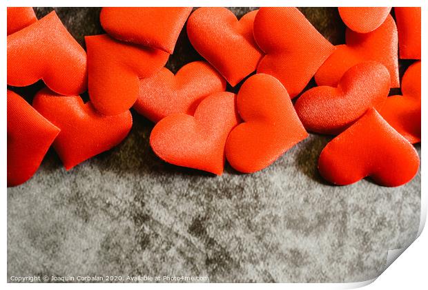 Many red hearts isolated to use background on Valentine's Day. Print by Joaquin Corbalan