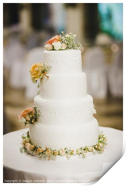 Delicious real wedding cake Print by Joaquin Corbalan