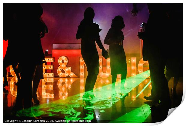 Young people dancing in night club Print by Joaquin Corbalan