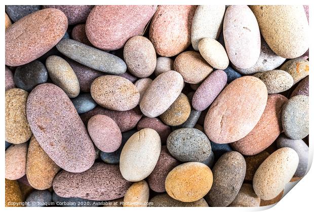 Round beach rocks to decorate the home. Print by Joaquin Corbalan